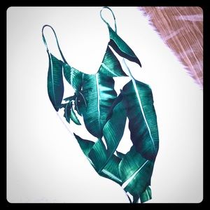 New Palm Leaf low back cheeky one piece